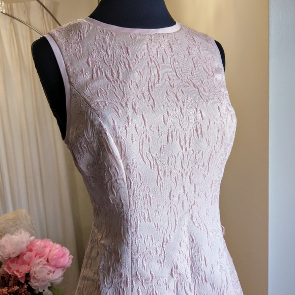 🍒NWT🍒 TED BAKER PINK METALLIC JACQUARD DR - Picture 2 of 11